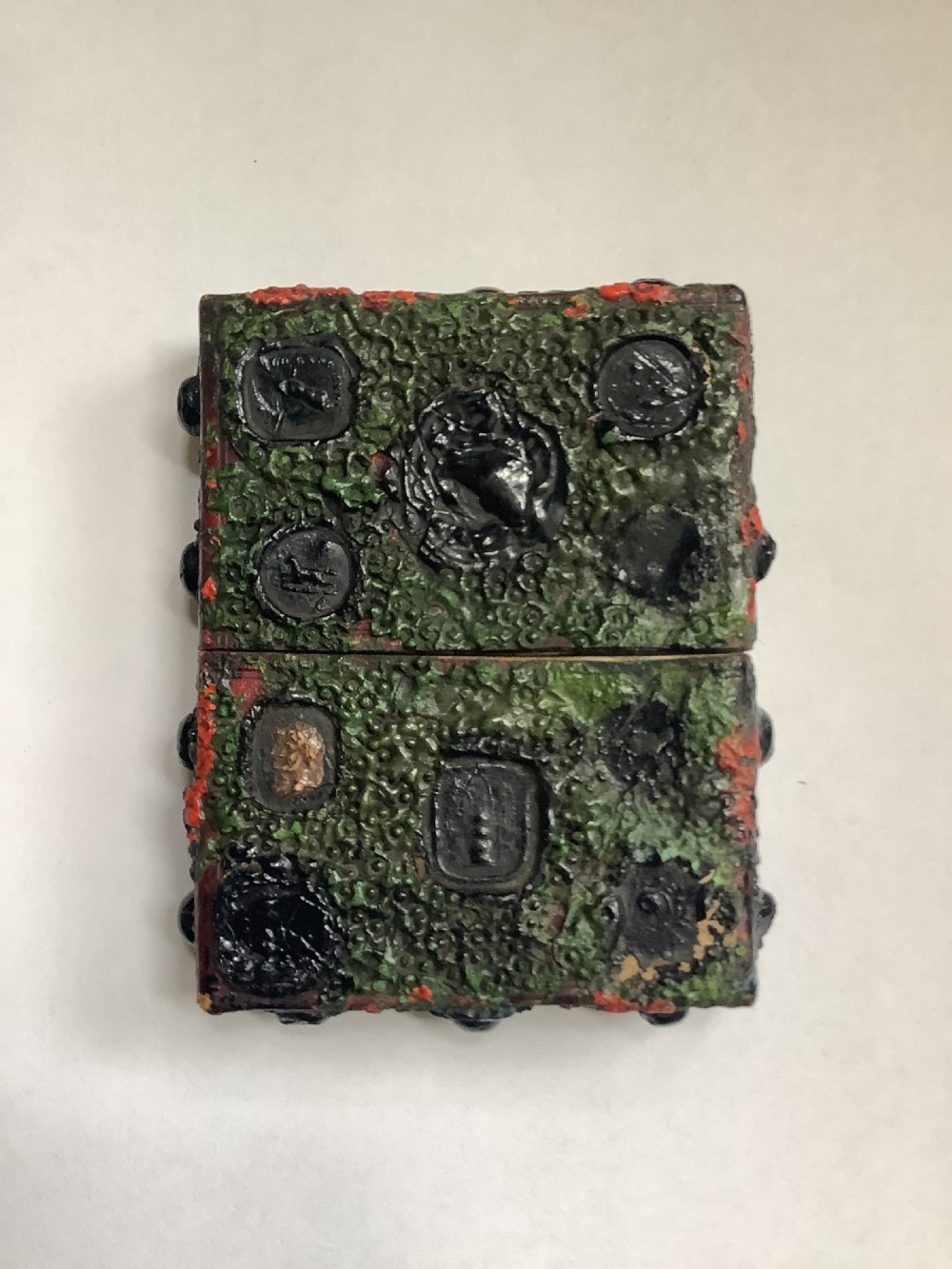 A rare and unusual brutalist calling card case possibly James Bearden View II