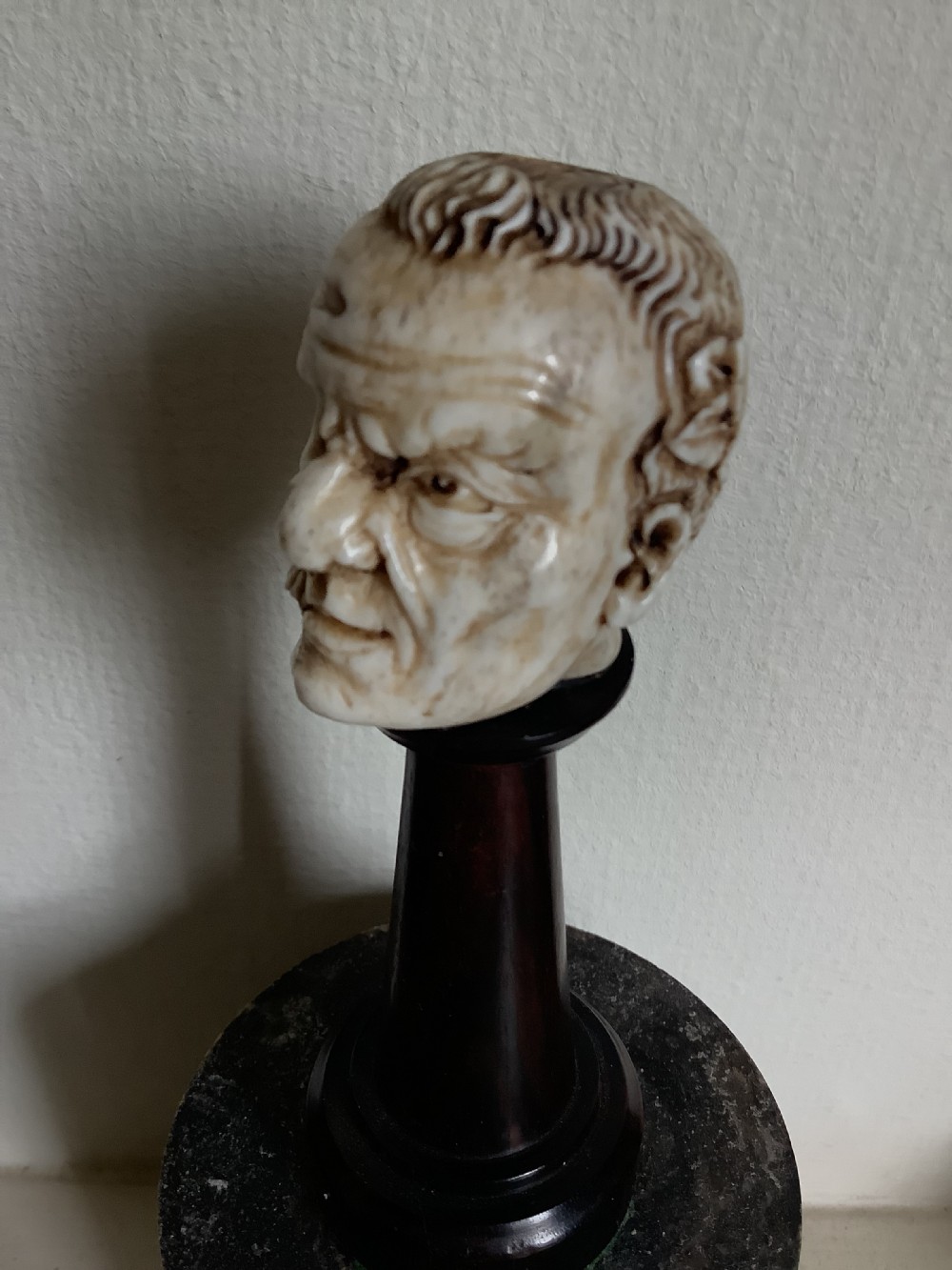 A wonderful memento mori bone carving of Julius Caesar, q View V