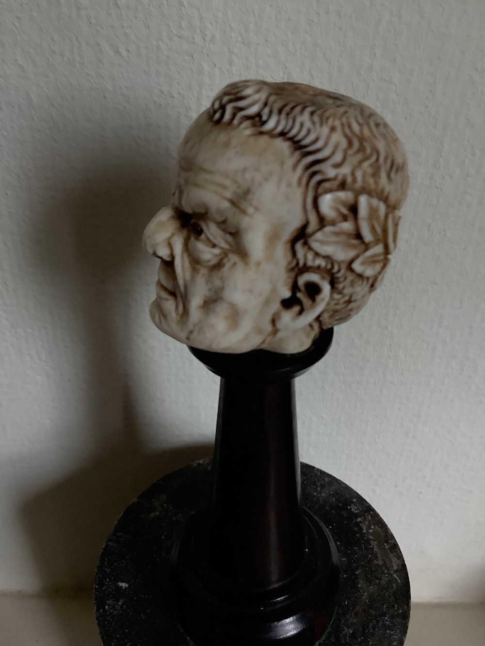 A wonderful memento mori bone carving of Julius Caesar, q View VI
