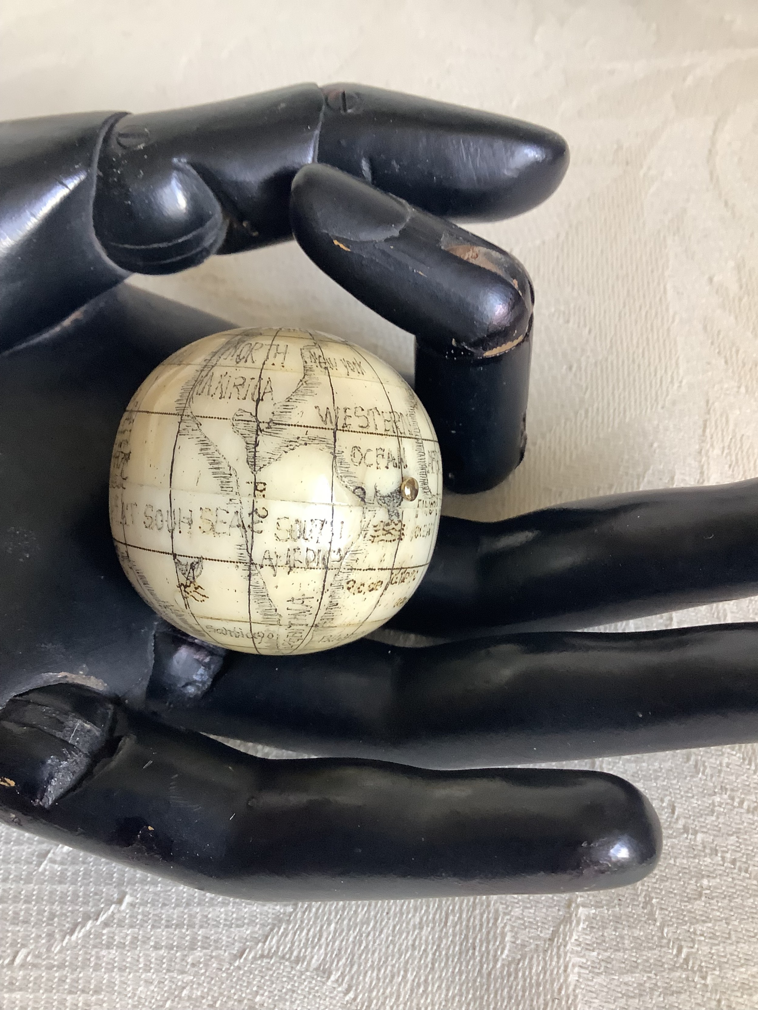 A very interesting scrimshaw style bone compass