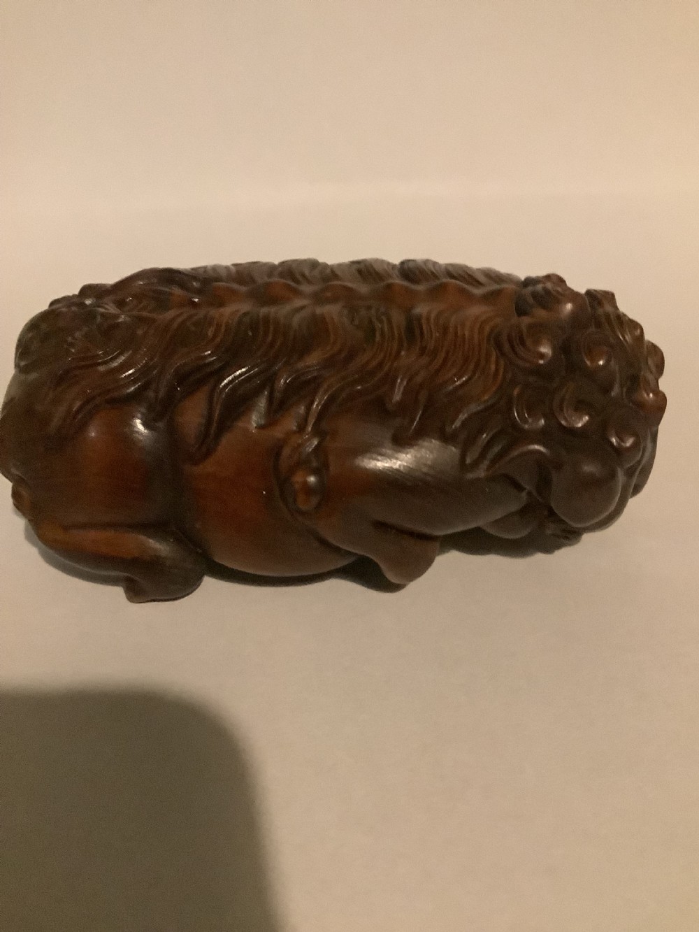 A very finely carved Chinese boxwood scholars brush washers bowl View II