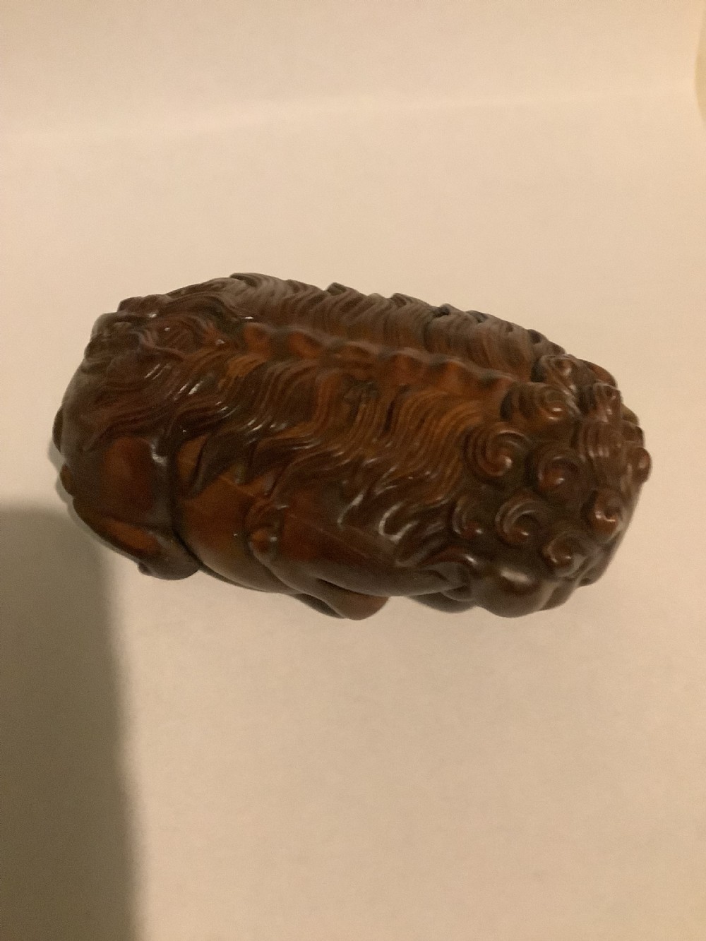 A very finely carved Chinese boxwood scholars brush washers bowl View IX