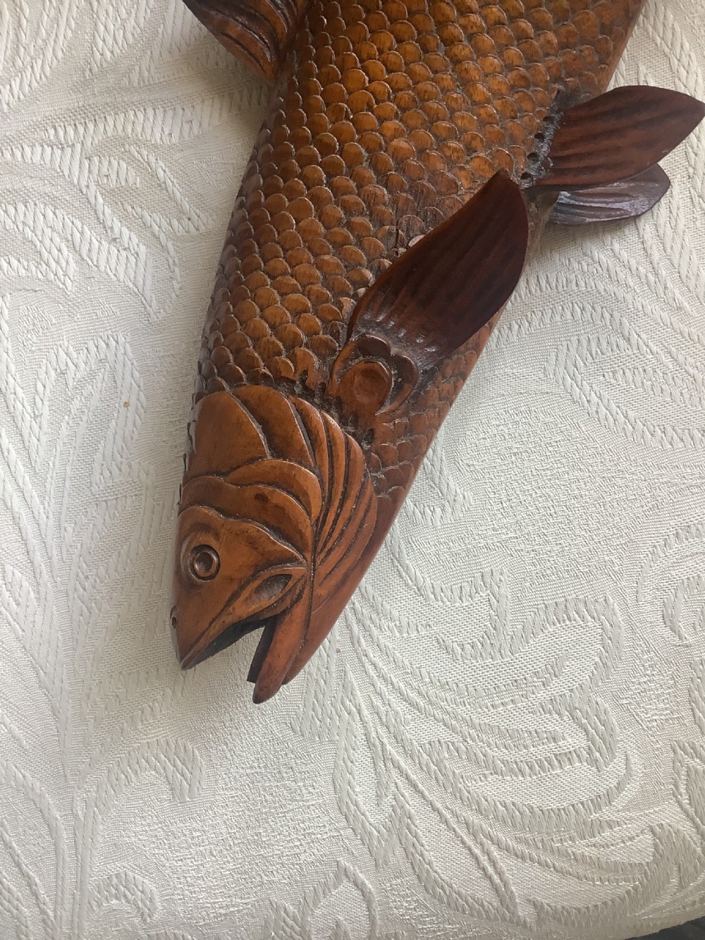 A very fine example of a hard wood fish carving View VII