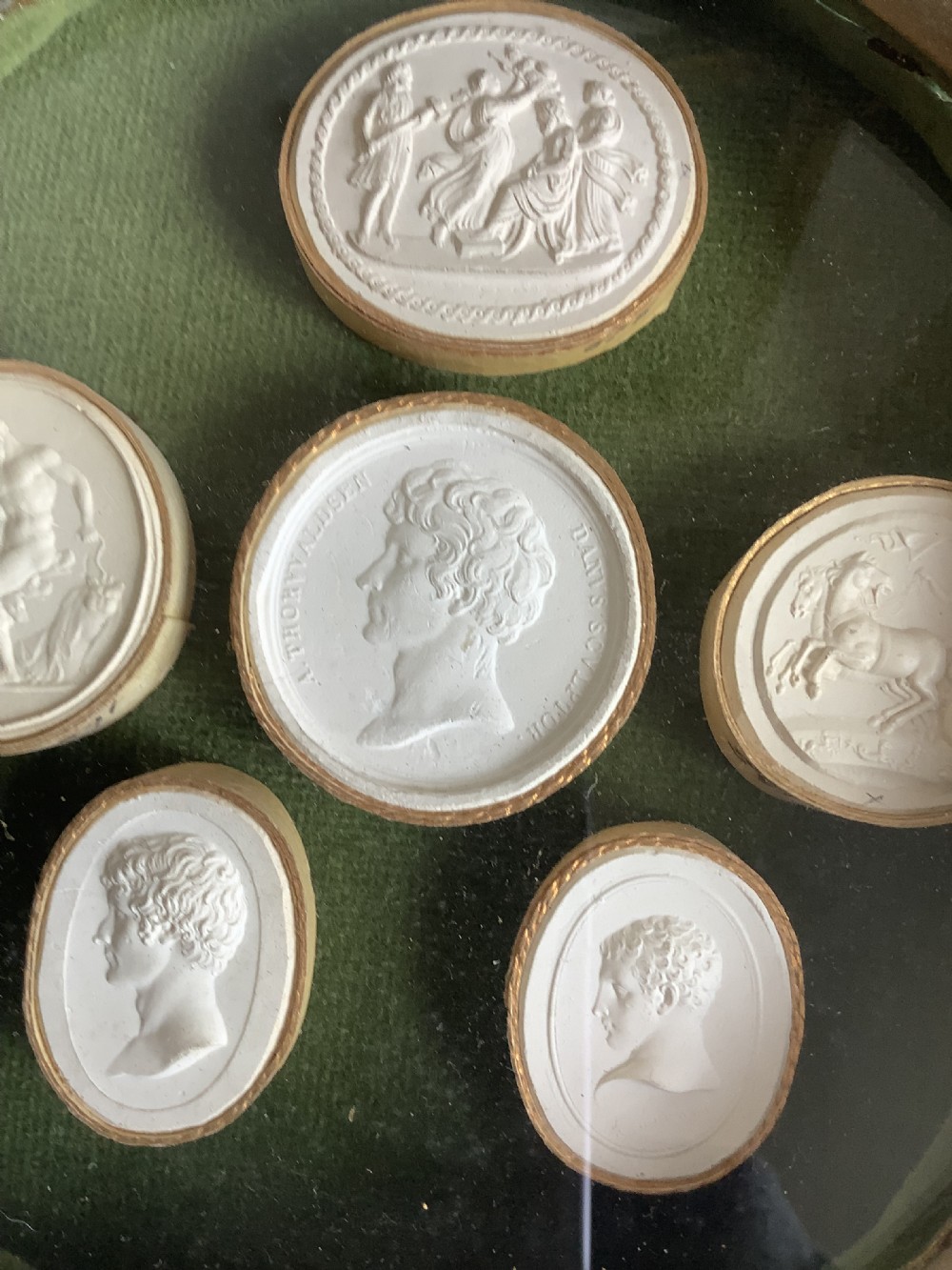 A decorative set of six Grand Tour plaster intaglios  View IV