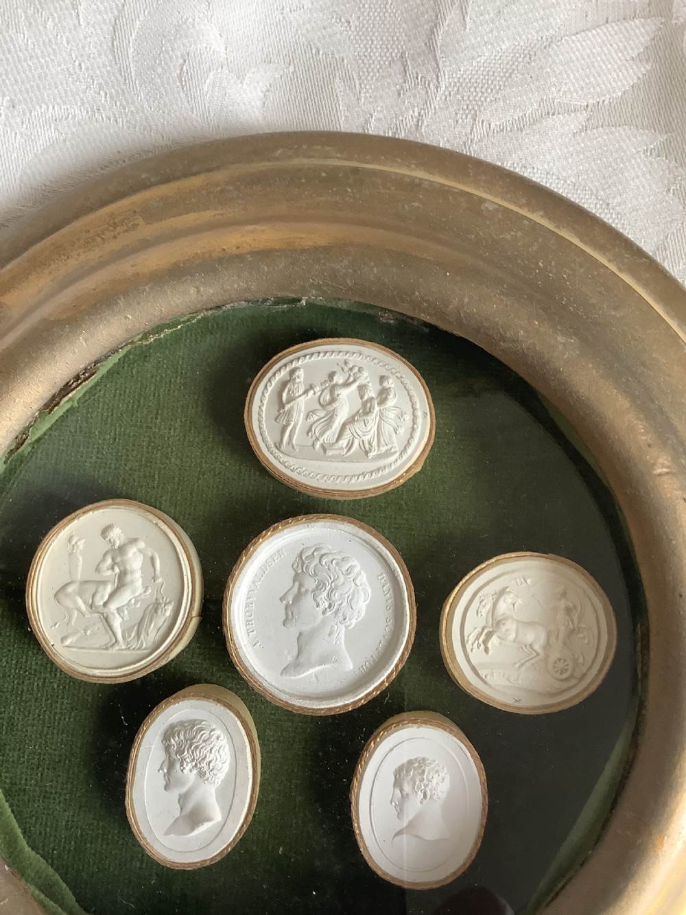 A decorative set of six Grand Tour plaster intaglios  View V