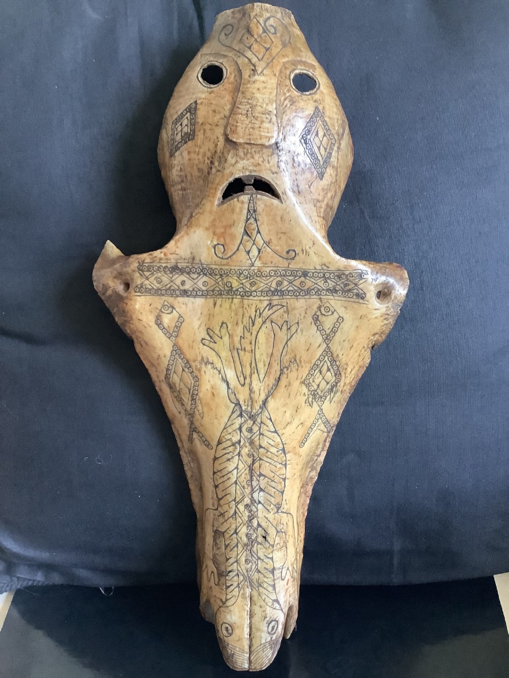 A very fine example of a bone skull by the Atoni people of west Timor