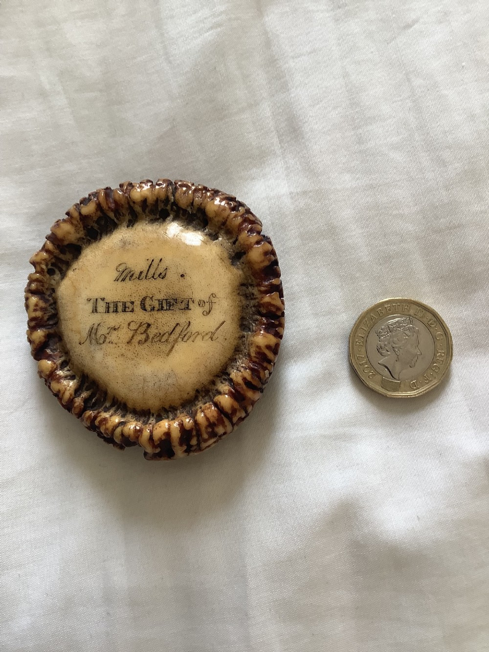 An unusual and very charming stag horn snuff box  View VI