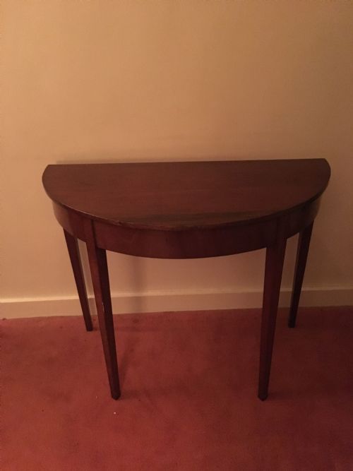 GEORGE III MAHOGANY DEMILUNE TABLE - ADDITIONAL PHOTO 1