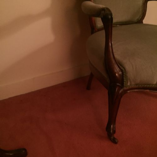 VICTORIAN MAHOGANY UPHOLSTERED ARMCHAIR - ADDITIONAL PHOTO 1