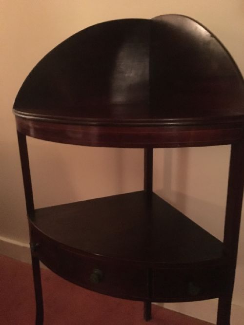 edwardian mahogany corner washstand - CATEGORY: ANTIQUE FURNITURE - DATED EDWARDIAN