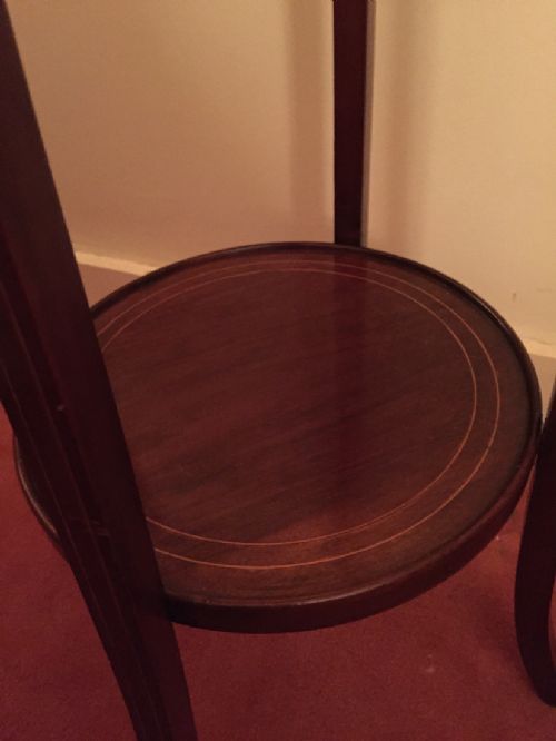 EDWARDIAN INLAID MAHOGANY PLANT STAND - ADDITIONAL PHOTO 3
