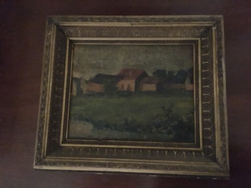 19TH CENTURY OIL PAINTING NORMANDY FARM BUILDINGS - ADDITIONAL PHOTO 1