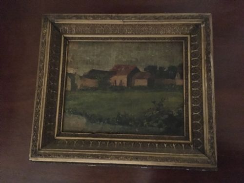 19TH CENTURY OIL PAINTING NORMANDY FARM BUILDINGS - ADDITIONAL PHOTO 2