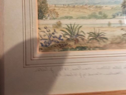 WATERCOLOUR OF THE VILLA ALBANI NEAR ROME DATED 1833 BY JSALTON WITH MOUNTAINS COLOURED BY JWILSON RA - ADDITIONAL PHOTO 3