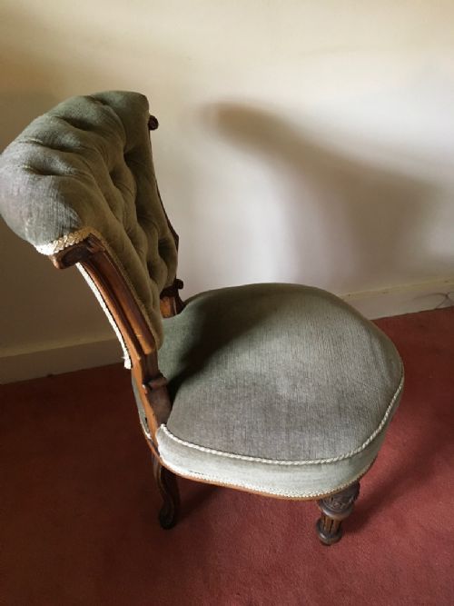 VICTORIAN MAHOGANY UPHOLSTERED NURSING CHAIR - ADDITIONAL PHOTO 3