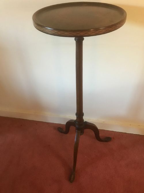 victorian inlaid mahogany circular plant stand - CATEGORY: ANTIQUE MISCELLANEOUS - DATED VICTORIAN