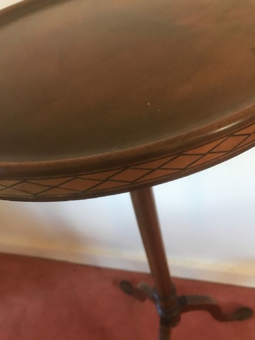 VICTORIAN INLAID MAHOGANY CIRCULAR PLANT STAND - ADDITIONAL PHOTO 2