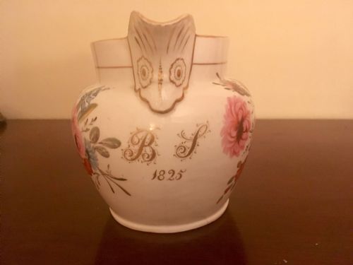 ANTIQUE LATE GEORGIAN 1825 PEARLWARE FLOWERED JUG - ADDITIONAL PHOTO 11
