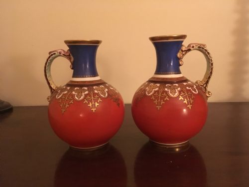 pair of samuel alcock vases - CATEGORY: ANTIQUE VASES - DATED VICTORIAN