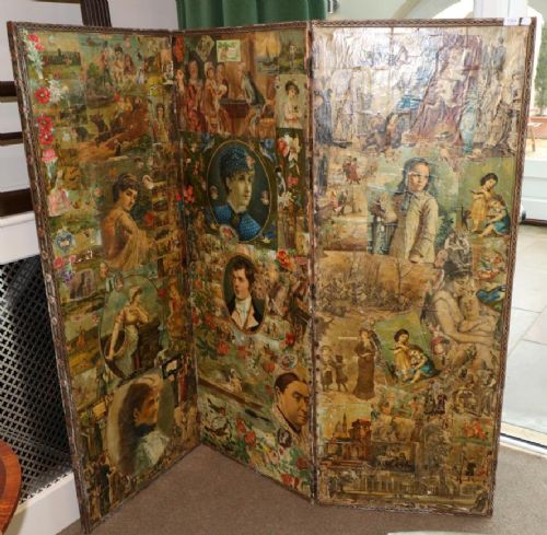 Reversible Victorian Decoupage Screen