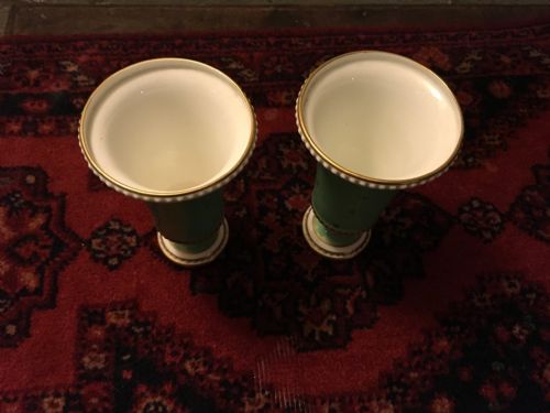 PAIR OF ANTIQUE ROYAL CROWN DERBY VASES - ADDITIONAL PHOTO 1