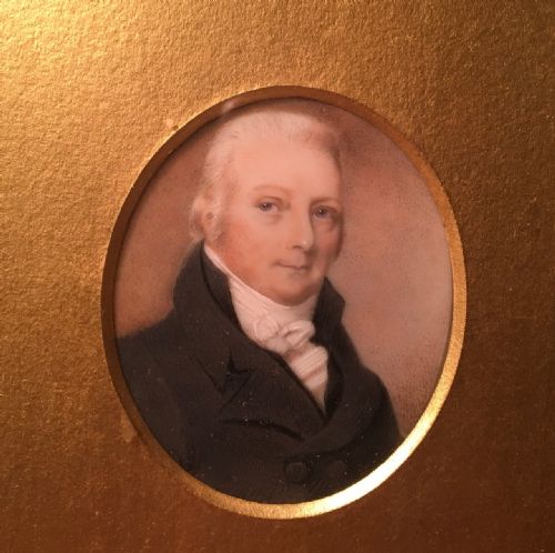 RARE PAIR OF 18TH CENTURY MINIATURE PORTRAITS ON IVORY OF A NAMED HUSBAND WIFE COUPLE - ADDITIONAL PHOTO 1