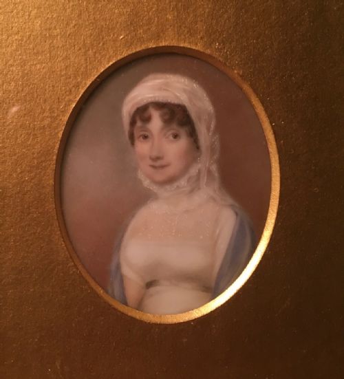 RARE PAIR OF 18TH CENTURY MINIATURE PORTRAITS ON IVORY OF A NAMED HUSBAND WIFE COUPLE - ADDITIONAL PHOTO 3