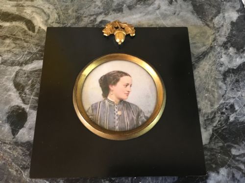 a fine 1866 portrait miniature of miss florence kinnear - CATEGORY: ANTIQUE ART - DATED VICTORIAN