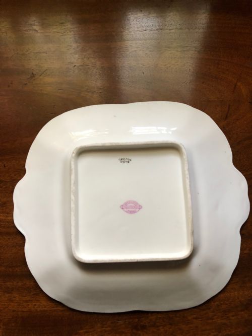 EXQUISITE CAULDON SQUARE CABINET PLATE WITH HANDLES - ADDITIONAL PHOTO 1
