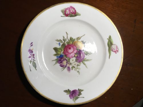 1820 BLOOR DERBY DESSERT PLATE WITH FLOWERS - ADDITIONAL PHOTO 3