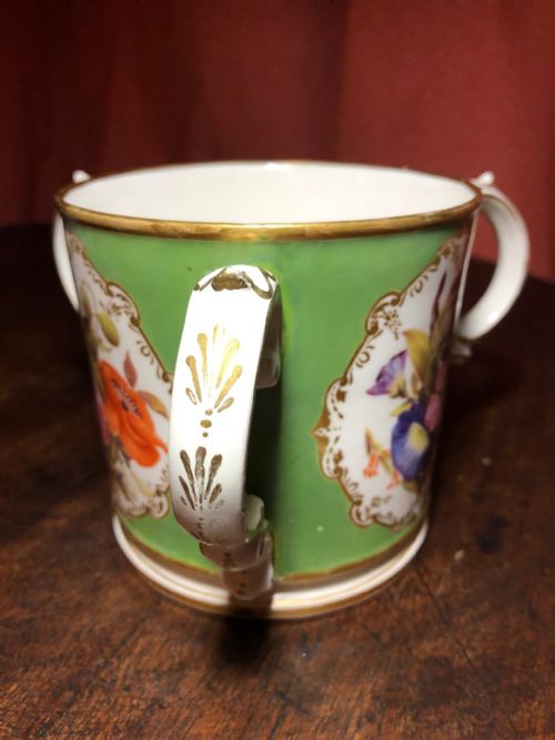 VERY BEAUTIFUL AND VERY RARE 1820 DERBY PORCELAIN LOVING CUP - ADDITIONAL PHOTO 4