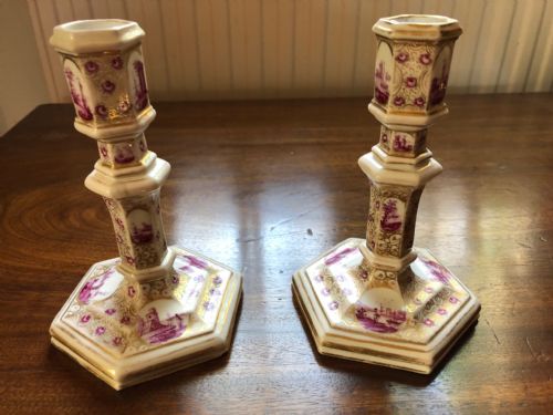 PAIR OF UNBLEMISHED UNUSUAL 18TH CENTURY PORCELAIN CANDLESTICKS - ADDITIONAL PHOTO 2