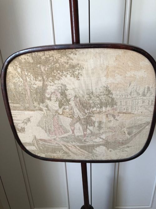 PAIR OF VICTORIAN MAHOGANY POLE SCREENS - ADDITIONAL PHOTO 1
