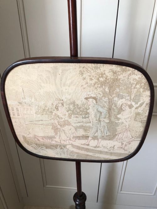 PAIR OF VICTORIAN MAHOGANY POLE SCREENS - ADDITIONAL PHOTO 7
