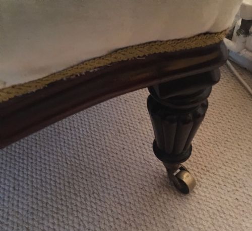 VICTORIAN GREEN BUTTON BACK CHAIR - ADDITIONAL PHOTO 2