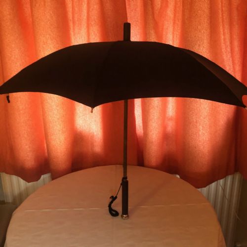 silver mounted black parasol - CATEGORY: ANTIQUE MISCELLANEOUS - DATED EDWARDIAN