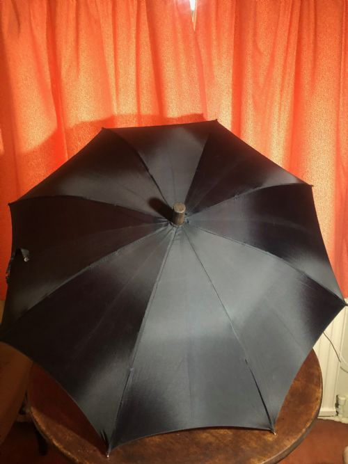 SILVER MOUNTED BLACK PARASOL - ADDITIONAL PHOTO 5
