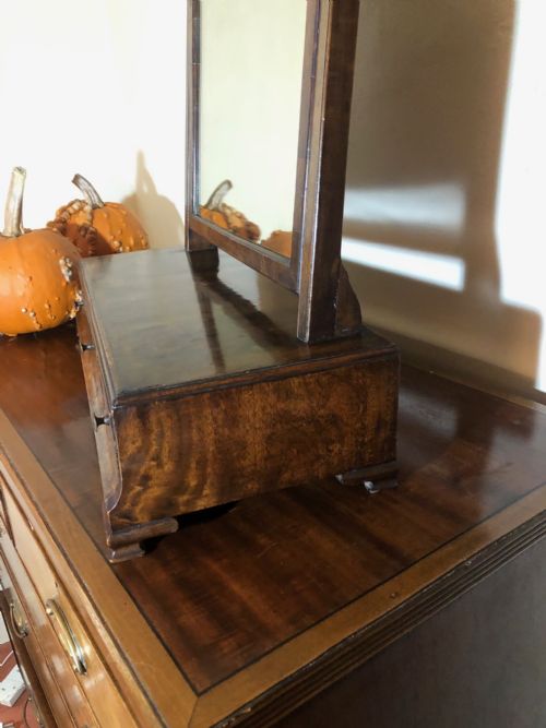 GEORGE II WALNUT BOXBASE SWING TOILET MIRROR - ADDITIONAL PHOTO 2