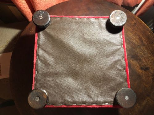 VICTORIAN RED BEADWORK FOOT STOOL - ADDITIONAL PHOTO 1