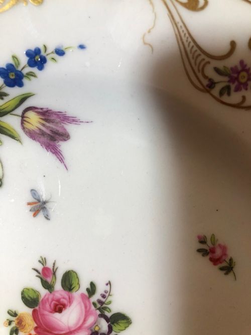 FINELY PAINTED 19TH CENTURY SWANSEA CHINA DESSERT PLATE - ADDITIONAL PHOTO 4