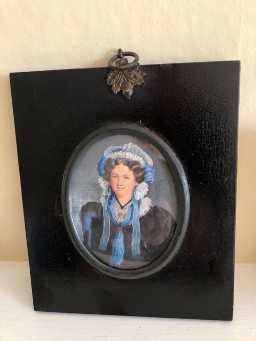 hand painted miniature portrait of sophia pember of herefordshire william iv - CATEGORY: ANTIQUE ART - DATED 1800