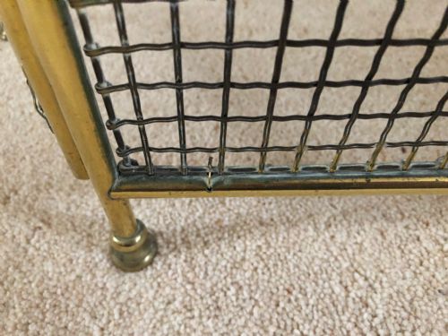 EDWARDIAN BRASS FRAMED MESH FIREGUARD - ADDITIONAL PHOTO 3