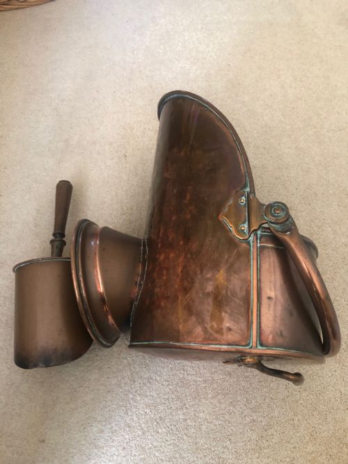VICTORIAN COPPER COAL SCUTTLE SHOVEL - ADDITIONAL PHOTO 3