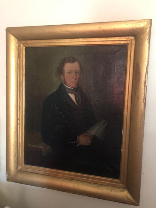 OIL PORTRAIT OF A YOUNG GENTLEMAN IN A NAVAL JACKET - ADDITIONAL PHOTO 2