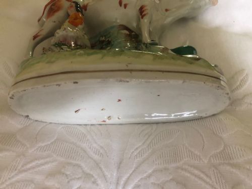 PAIR OF VICTORIAN STAFFORDSHIRE FLAT BACK SPILL HOLDERS - ADDITIONAL PHOTO 2