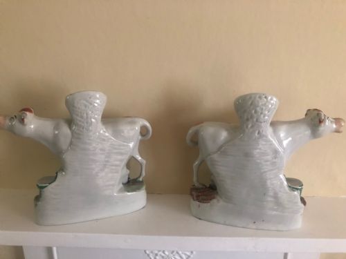 PAIR OF VICTORIAN STAFFORDSHIRE FLAT BACK SPILL HOLDERS - ADDITIONAL PHOTO 3