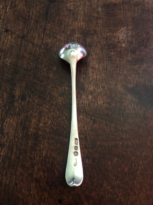GEORGE III SILVER OLD ENGLISH PATTERN SALT SPOON - ADDITIONAL PHOTO 1