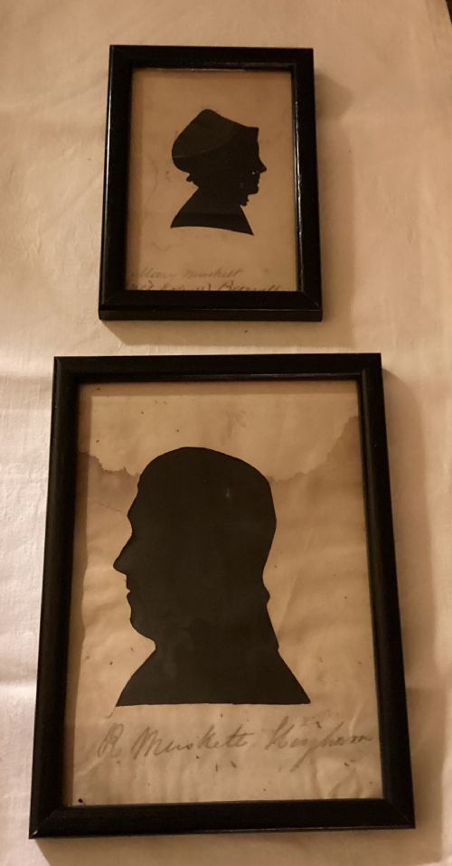 two nineteenth century silhouettes with pen inscriptions - CATEGORY: ANTIQUE MISCELLANEOUS - DATED 19TH CENTURY