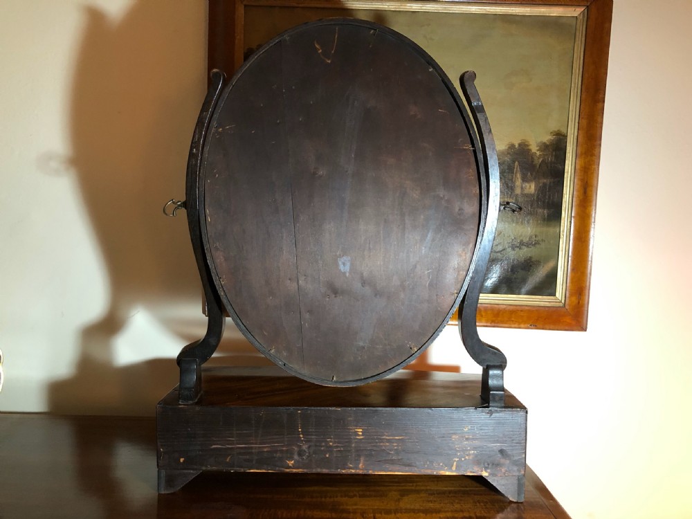 George III Inlaid Mahogany Box Base Toilet Mirror View VI
