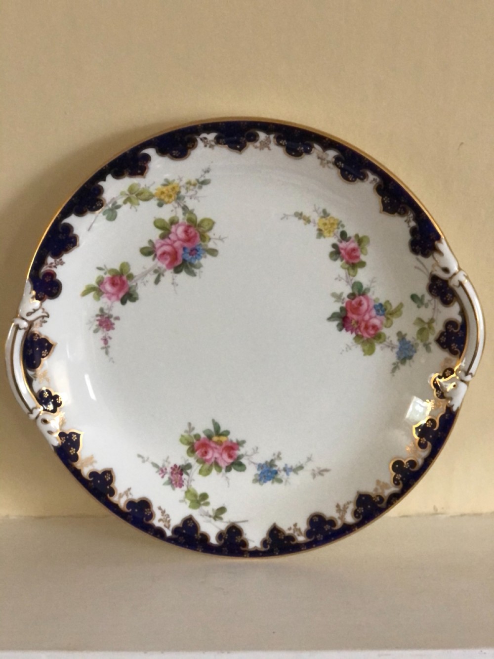 .Hand painted Crown Derby plate dated 1925